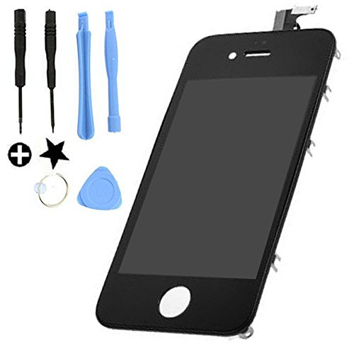 0072745089671 - FOR APPLE IPHONE 4 4G (AT&T) BLACK SCREEN GLASS REPLACEMENT DIGITIZER WITH FRAME + LCD ASSEMBLY + 6 PIECE TOOL KIT
