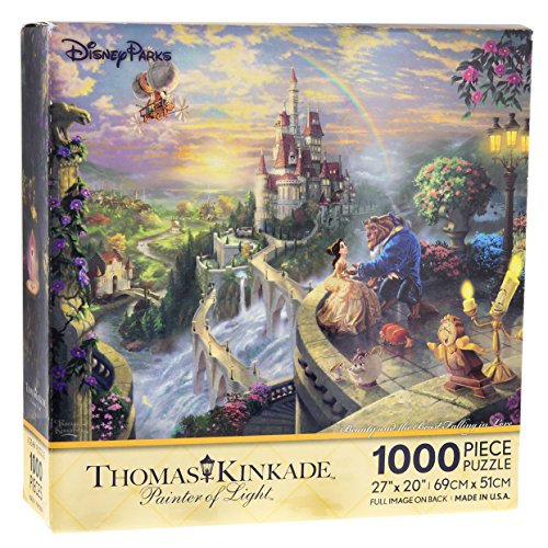 0727786400007 - DISNEY PARKS THOMAS KINKADE BEAUTY AND THE BEAST FALLING IN LOVE PUZZLE 1000 PIECE