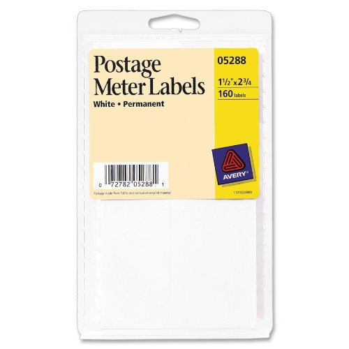 0072782052881 - AVERY(R) SELF-ADHESIVE MAILING LABELS, 1 1/2IN. X 2 3/4IN., POSTAGE METER, WHITE