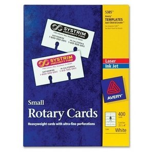 0072782053857 - AVERY LASER ROTARY CARDS, 2 1/6IN. X 4IN., BOX OF 400 CARDS