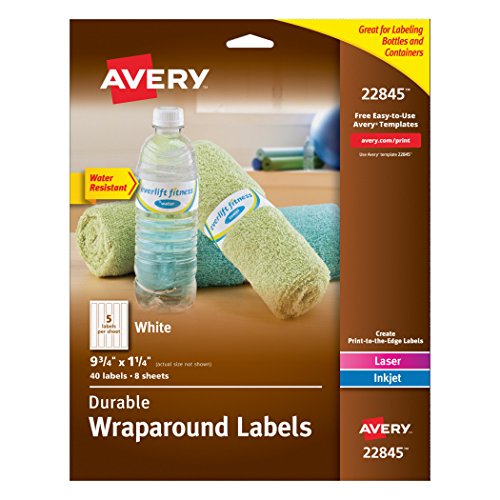 0072782228453 - AVERY DURABLE WRAPAROUND LABELS, 9.75 X 1.25 INCHES, WHITE, PACK OF 40