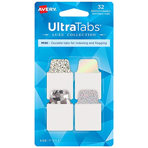 0072782741785 - AVERY ULTRA TABS LUXE COLLECTION, 1 X 1.5 MINI TABS, HOLOGRAPHIC IRIDESCENT DESIGNS, 32 REPOSITIONABLE PAGE TABS