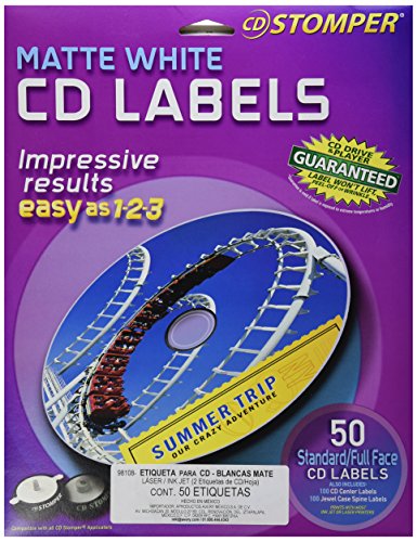 0072782981082 - AVERY 047318 MATTE WHITE CD LABELS FOR CD STOMPER PRO (50-PACK)