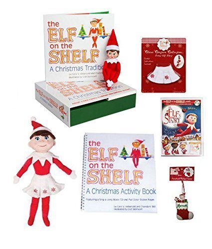 0727908824346 - ULTIMATE ELF ON THE SHELF GIFT SET - GIRL ELF EDITION WITH NORTH POLE BLUE EYED GIRL ELF-THEMED STORYBOOK BOX SET, 19 GIRL PLUSHEE PAL, ELF ON THE SHELF ACTIVITY BOOK, ELF'S STORY DVD, PERSONALIZABLE ELF ORNAMENT, AND SNOWFLAKE SKIRT