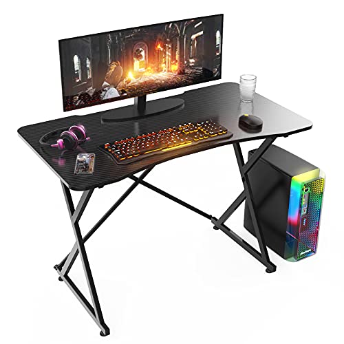 0727977229127 - HOME OFFICE COMPUTER GAMING DESK X-SHAPED DESIGN STURDY COMPUTER STANDING TABLE STUDY DESK WORKSTATION RACING STYLE OFFICE TABLE PROFESSIONAL GAMER GAME STATION,BLACK