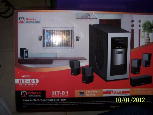 0728028108675 - HT-81 HOME THEATER SURROUND SOUND SPEAKERS WITH HDMI RECEIVER