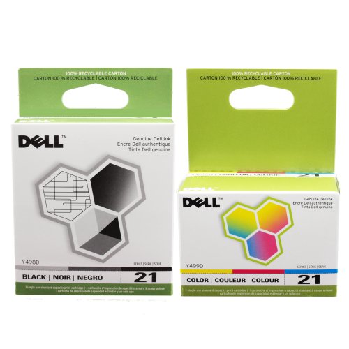 0728028333930 - DELL SERIES 21 PRINTER INK CARTRIDGE 2-PACK (BLACK AND COLOR) FOR DELL ALL-IN-ONE PRINTERS P513W P713W V313 V313W V515W V715W