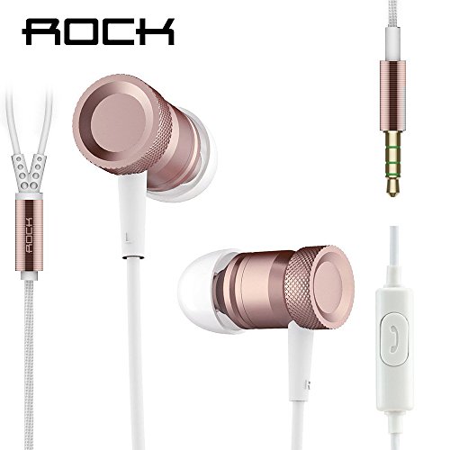 0728044963678 - N.ORANIE ROCK MULA WIRED STEREO HEADPHONE IN-EAR EARBUDS EARPHONES WITH PREMIUM METAL HOUSING TANGLE-FREE DURABLE BRAIDED CABLE LOW DISTORTION NOISE ISOLATING FOR IPHONE AND ANDROID DEVICES-ROSE GOLD