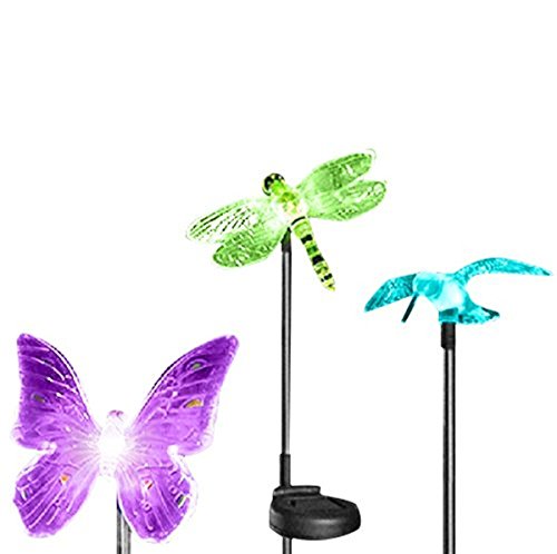 0728120744597 - ENVIRONMENTAL LED SOLAR GARDEN STAKE LIGHTS COLOR CHANGING HUMMINGBIRD FOR OUTDOOR DECOR PATIO LAWN PATH DECORATION ILLUMINATION(12*9CM)
