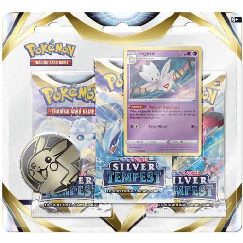 0728192543265 - POKEMON TRADING CARD GAMES: SAS12 SILVER TEMPEST 3 PACK BLISTER - TOGETIC