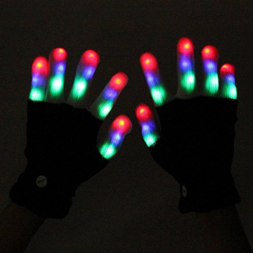 0728290260804 - ZOCO 6 MODE COLORFUL LED GLOVES PARTY LIGHT SHOW DANCING GLOVES ,FLASHING FINGER LIGHTING GLOVES FOR CLUBBING RAVE BIRTHDAY DISCO DUBSTEP PARTY CHILDREN GIFT