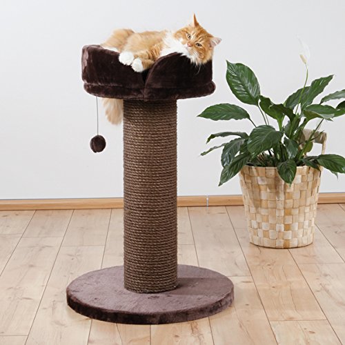 0728295193350 - TRIXIE PEPINO CAT SCRATCHING POST, CRAFTED FROM SISAL, LONG-HAIRED PLUSH AND MDF WOOD