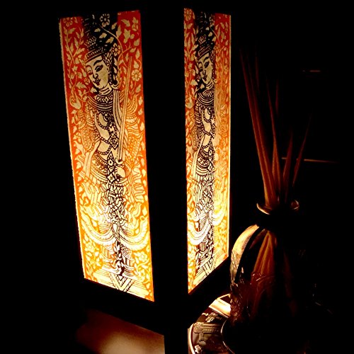 0728422386419 - GUARDIAN OF ANGLE HANDMADE ASIAN ORIENTAL WOOD LIGHT NIGHT LAMP SHADE TABLE DESK ART GIFT HOME VINTAGE BEDROOM BEDSIDE GARDEN LIVING ROOM; FREE ADAPTER; A US 2 PIN PLUG #730