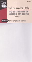0072879150087 - DRITZ 55120-9 IRON-ON MENDING FABRIC, WHITE, 6 BY 13-INCH