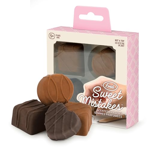 0728987041754 - GENUINE FRED SWEET MISTAKES CHOCOLATE ERASERS, SET OF 4, SCENTED, FUN FOR SCHOOL, HOME, OR OFFICE, FUN VALENTINES DAY GIFT