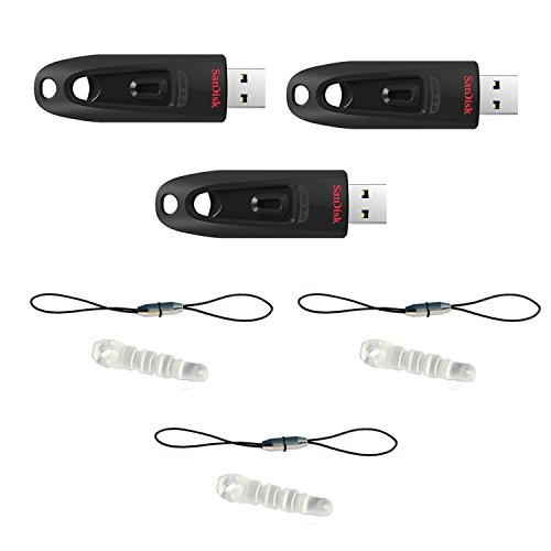 0729224560366 - 3 X SANDISK ULTRA CZ48 16GB USB 3.0 FLASH DRIVE TRANSFER SPEEDS UP TO 100MB/S_SDCZ48-016G-UAM46 WITH DETACHABLE LANYARD (3PCS) AND DUST PLUG (3PCS)