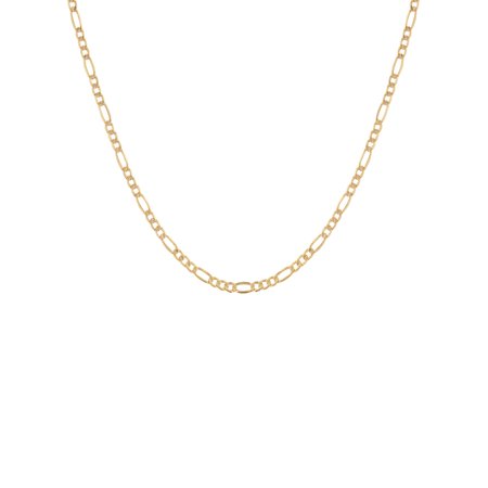 0729367137814 - BRILLIANCE FINE JEWELRY 10K YELLOW GOLD POLISHED FIGARO CHAIN NECKLACE, 22”