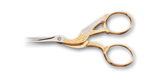 0729386094877 - MUNDIAL 3-1/2-INCH CLASSIC FORGED STORK EMBROIDERY SCISSORS, GOLD PLATED FINISH