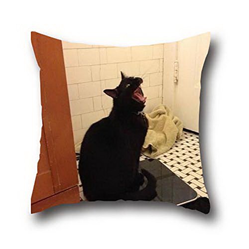 7293959232421 - ARROW ARROWE 100% COTTON BLACK CAT FUNNY OIL PAINTING HAND HOME SQUARE DECORATIVE THROW PILLOW COVER ( 20*30 )