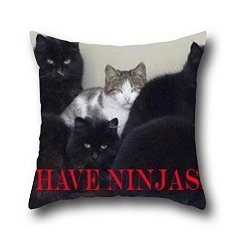 7293959237259 - ARROW ARROWE 100% COTTON BLACK CAT FUNNY OIL PAINTING THROW PILLOW CASE CUSHION COVER ( 16*16 )