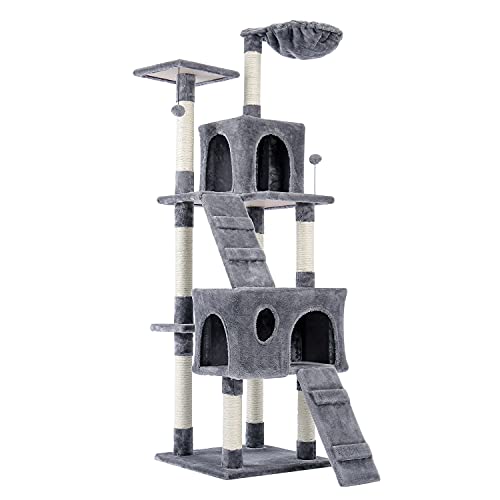0729464727796 - UNOVIVY CAT TOYS, CAT SCRATCHING POST, CAT TOWER FURNITURE POSTS CLIMBING COLUMN TOWER, PET CAT TREE SHELF FOR CAT ACTIVITY HOUSE PLAY, GREY