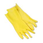 0729661100262 - FLOCK-LINED WORK GLOVES LARGE SIZE NON-SLIP GRIP EMBOSSED GRIP LATEX 12 PAIR YELLOW