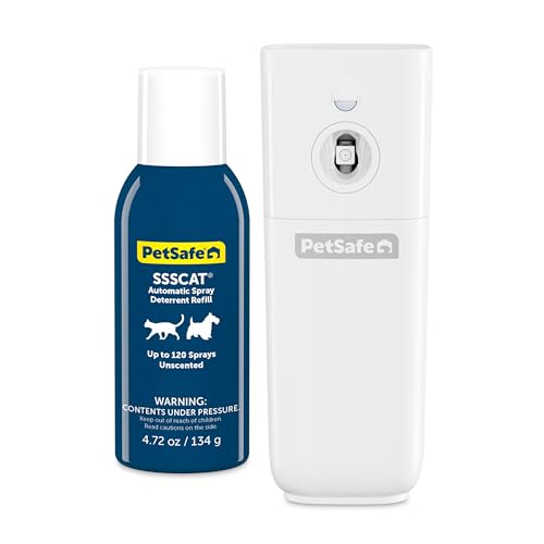 0729849176171 - PETSAFE SSSCAT AUTOMATIC SPRAY PET DETERRENT - WORLDS LEADING MOTION-ACTIVATED DETERRENT FOR CATS AND DOGS - CAT DETERRENT SPRAY TO CREATE OFF-LIMITS AREAS, STOP FURNITURE SCRATCHING