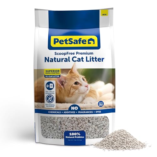 0729849179042 - PETSAFE SCOOPFREE PREMIUM NATURAL CAT LITTER, 100% NATURAL NON-CLUMPING CAT LITTER, 21+ DAY ODOR CONTROL, NO CHEMICALS, ADDITIVES, DYES OR FRAGRANCES, USE WITH ANY LITTER BOX (8 LB BAG)