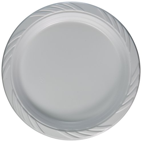 0729940002416 - BLUE SKY 100 COUNT DISPOSABLE PLASTIC PLATES, 9-INCH, WHITE