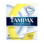 0073010015395 - ESSENTIALS TAMPONS WITH PLASTIC APPLICATOR UNSCENTED REGULAR 18 TAMPONS