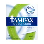 0073010015418 - ESSENTIALS TAMPONS WITH PLASTIC APPLICATOR UNSCENTED SUPER