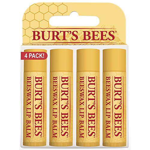 0730158985170 - BURT'S BEES 100% NATURAL MOISTURIZING LIP BALM, BEESWAX, 4 TUBES IN BLISTER BOX