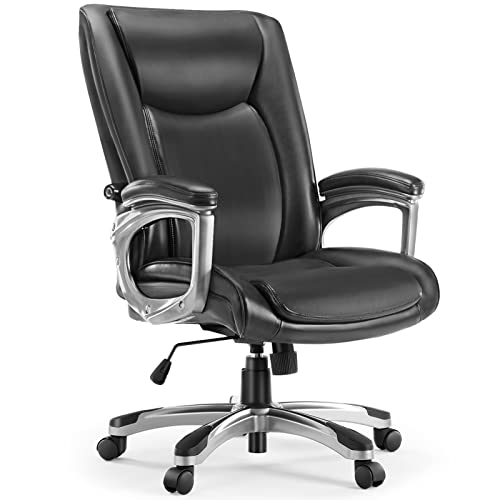 0730177260319 - OFFICE CHAIR COMPUTER DESK CHAIR ERGONOMIC HIGH BACK HOME OFFICE CHAIR, ADJUSTABLE EXECUTIVE PU LEATHER SWIVEL TASK CHAIR WITH ARMRESTS LUMBAR SUPPORT FOR HOME OFFICE, 300LBS