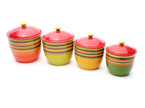 0730384142705 - CERTIFIED INTERNATIONAL HOT TAMALE 4-PIECE CANISTER SET