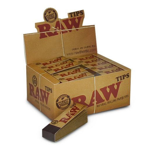 0730484717049 - RAW PAPERS BRAND NATURAL UNREFINED CIGARETTE ROLLING TIPS 50 PACKS