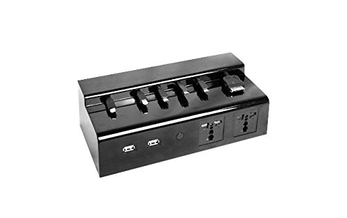 0730699098704 - CHARGETECH - CS6 BLACK CELL PHONE & LAPTOP DOCK CHARGING STATION W/ 6 UNIVERSAL CHARGING TIPS INCLUDED FOR ALL DEVICES: IPHONE, IPAD, SAMSUNG GALAXY, NOTE TAB, NEXUS, HTC, MOTOROLA, NOKIA, GOPRO
