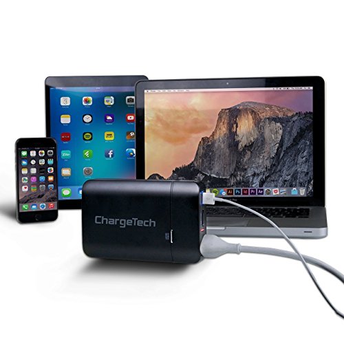 0730699098919 - CHARGETECH - 12,000MAH BLACK PORTABLE BATTERY PACK W/ AC OUTLET & USB PORTS - UNIVERSAL POWER BANK FOR MACBOOKS, LAPTOPS, IPHONE, IPAD, SAMSUNG GALAXY, NOTE TAB, NEXUS, HTC, MOTOROLA, GOPRO, CAMPING