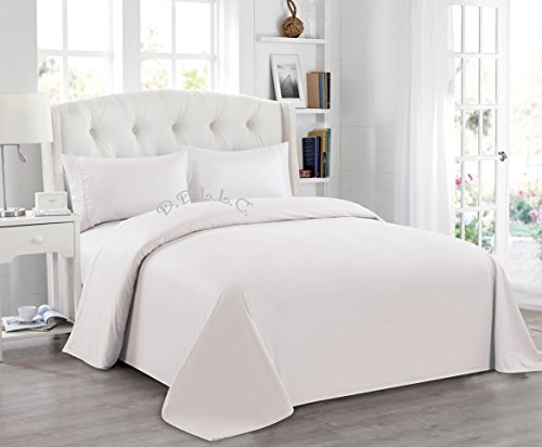 0730699549404 - RIZZO ITALIAN COLLECTION-1800 PREMIUM SERIES-4-PIECE SOLID SHEET SET-SALE-HIGHEST QUALITY BRUSHED MICROFIBER WITH MONEY BACK GUARANTEE DEEP POCKET-FITTED,FLAT SHEET & PILLOW CASES-QUEEN, BRIGHT WHITE