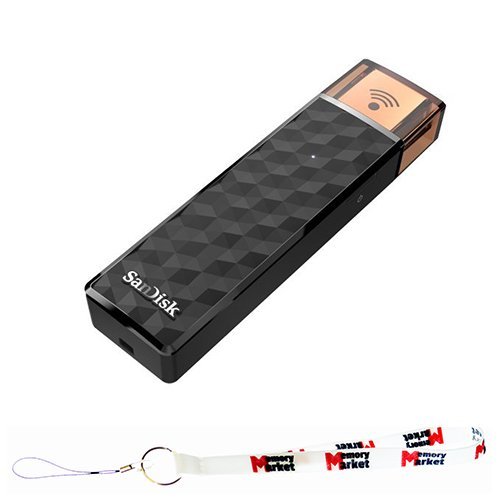 0730792840002 - SANDISK CONNECT WIRELESS STICK 64GB, WIRELESS FLASH DRIVE FOR SMARTPHONES, TABLETS AND COMPUTERS (SDWS4-064G) WITH MEMORYMARKET LANYARD