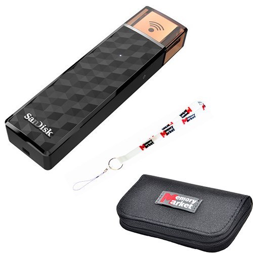 0730792840057 - SANDISK CONNECT WIRELESS STICK 64GB, WIRELESS FLASH DRIVE FOR SMARTPHONES, TABLETS AND COMPUTERS (SDWS4-064G) WITH MEMORYMARKET LANYARD AND MEMORYMARKET MEMORY CARD WALLET