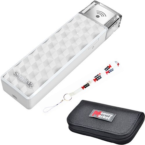 0730792840170 - SANDISK CONNECT WIRELESS STICK 200GB, WIRELESS FLASH DRIVE FOR SMARTPHONES, TABLETS AND COMPUTERS (SDWS4-200G) WITH MEMORYMARKET LANYARD AND MEMORYMARKET MEMORY CARD WALLET