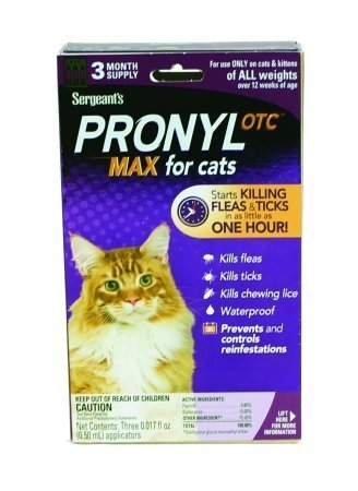 0073091024491 - SERGEANT PRONYL MAX FLEA & TICK TOPICAL FOR CATS ALL WEIGHTS 02449