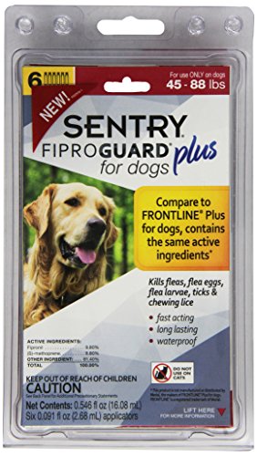 0073091031673 - SENTRY 6 COUNT FIPROGUARD PLUS FOR DOGS SQUEEZE-ON, 45-88-POUND