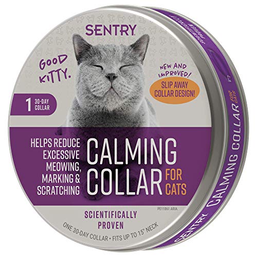 0073091053378 - SENTRY PET CARE SENTRY CALMING COLLAR FOR CATS, LONG-LASTING PHEROMONE COLLAR HELPS CALM CATS FOR 30 DAYS, REDUCES STRESS, HELPS CALM CATS FROM ANXIETY, LOUD NOISES, AND SEPARATION, 1 COUNT