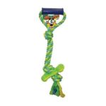 0073091498070 - CRAZY PAWS ROPE DOG TUG TOY WITH TENNIS BONE 1 TOY