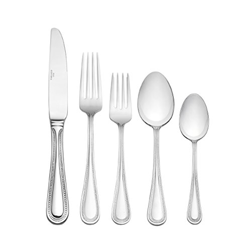 0730936067500 - WALLACE EMERSON 102-PIECE 18/10 STAINLESS STEEL FLATWARE SET WITH SERVEWARE, SERVICE FOR 12