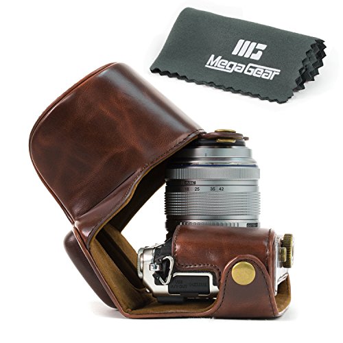 0730957273201 - MEGAGEAR MG444 EVER READY PROTECTIVE LEATHER CAMERA CASE, BAG FOR OLYMPUS E-PL7 CAMERA (DARK BROWN )