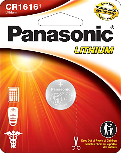 0073096701212 - PANASONIC CR1616 3.0 VOLT LONG LASTING LITHIUM COIN CELL BATTERIES IN CHILD RESISTANT, STANDARDS BASED PACKAGING, 1-BATTERY PACK