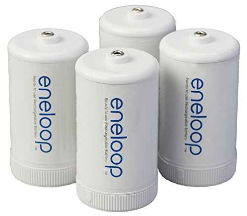 0073096902312 - PANASONIC BQ-BS1E4SA ENELOOP D SIZE SPACERS FOR USE WITH NI-MH RECHARGEABLE AA BATTERY, 4 COUNT