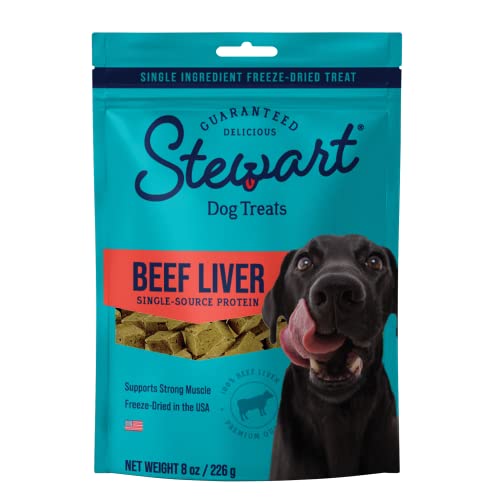0073101003959 - STEWART FREEZE DRIED DOG TREATS, BEEF LIVER, HEALTHY, NATURAL, SINGLE INGREDIENT, GRAIN FREE DOG TREAT, LIVER TREATS FOR DOGS, 8 OUNCES, RESEALABLE POUCH